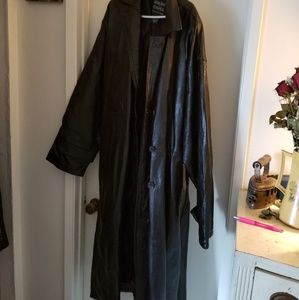 Two men's leather coats, 1 trench, 1 bomber,
